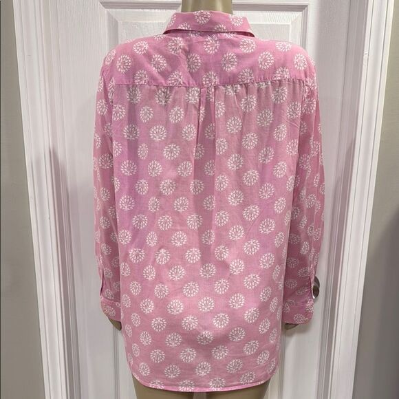 TALBOTS COTTON BUTTON FRONT SHIRT-TREE OF LIFE. - Picture 6 of 9